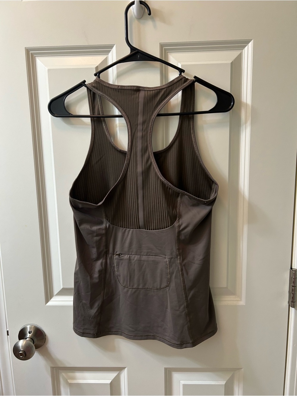 Athleta Brown Ribbed Racerback Tank Top - Picture 2 of 4